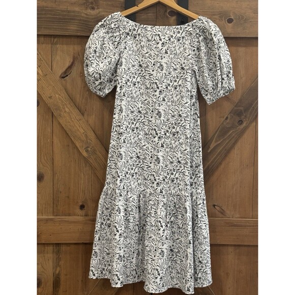 INC International Concepts Black & White Floral Prairie Cottagecore Dress Sz XS - Picture 7 of 7